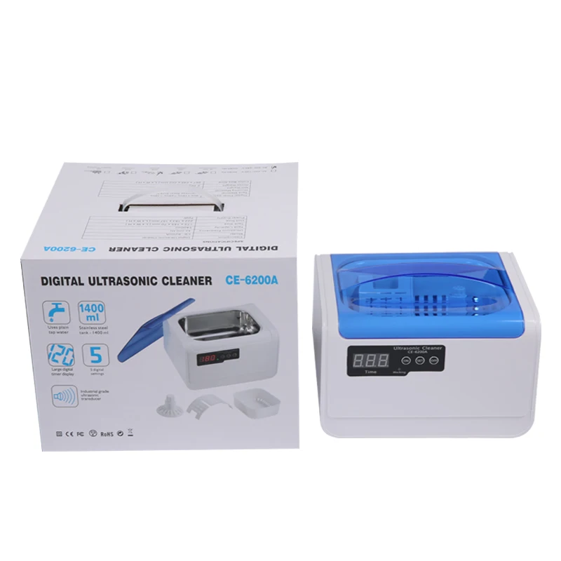 Jeken CE-6200A 1.4L Time Setting Ultrasonic Disk Cleaner for CD Cleaning