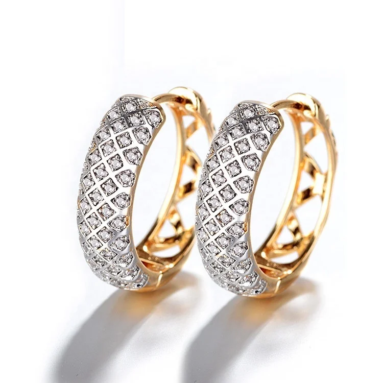 DTINA Romania Custom Gold Plated Clear Stone Earrings for Girls