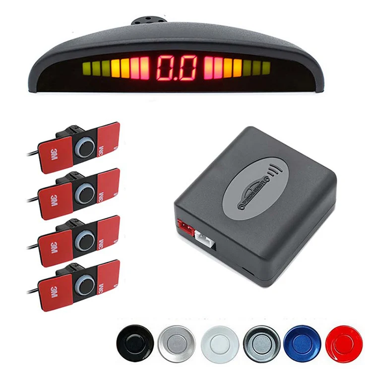 16MM Flat Radar Sensors Parking Sensor With 4 Sensors and LED Display Car Parking Assistance