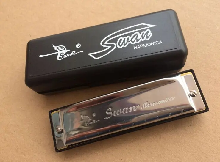 Swan Harmonicas 10 Holes C Tone Blues Jazz Rock Folk Music Musical Instrument Diatonic Harp