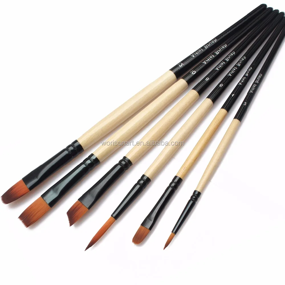 Wooden Handle Paint Brush Watercolor Brushes For Oil Gifts Painting C8Q8 Wooden Handle Paint Brush Watercolor Brushes For Oil Gifts Painting C8Q8