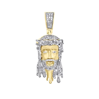 Latest New Hip Hop Jewelry Micro Pave CZ Gold Plated Dripping Jesus Pendant