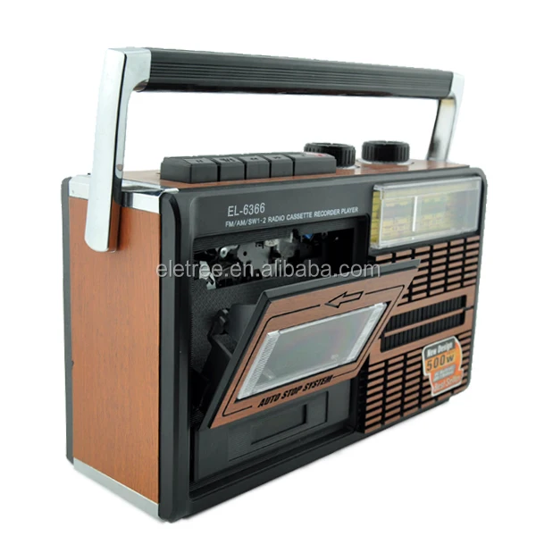 EL-6366 FM AM SW1 SW2 4バンド 80年代風ラジオカセットプレーヤー