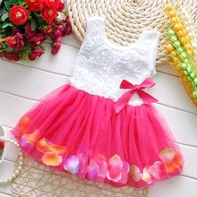 Crianças Bebê Meninas Bela Flor Vestido de Princesa Vestido de Verão Sem Mangas Mini Vestido Tutu Rosa Amarelo Vermelho Do Bebê Meninas Vestido