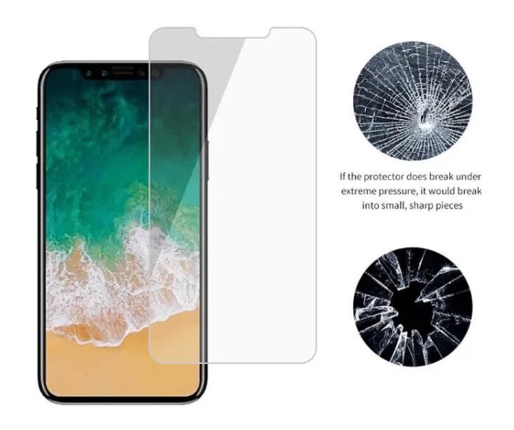 Высококачественные 10 в 1 упакованные 9H 2.5D 0,33 мм прозрачные защитные закаленные очки для экрана iPhone 11 12 XS Max