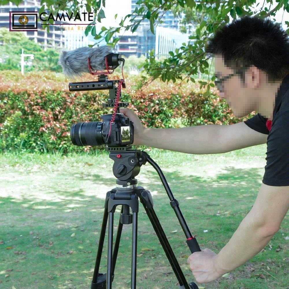 CAMVATE DSLR Camera Cage Top Handle Wood Grip for 600D 70D 80D