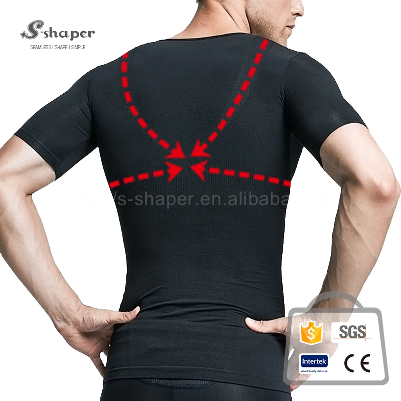 S-SHAPER Japanese Men`s Compression Shirt Slimming Body Shaper Men Tshirt