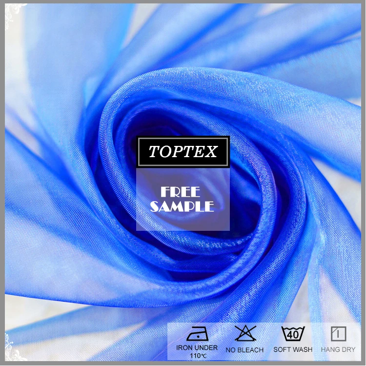 Оптовая продажа, радужная прозрачная ткань из органзы для платья