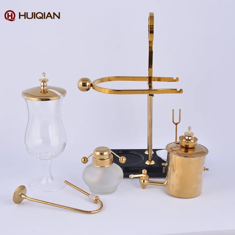 Nispira Belgian Belgium Luxury Royal Family Balance Syphon Siphon Coffee Maker Gold Color 1 Set