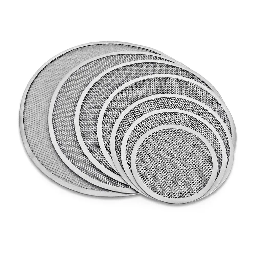 Aluminium Round Pizza Screen Expanded Wire Mesh Pizza Plate Hut Crisp Pan 6-20 Inch
