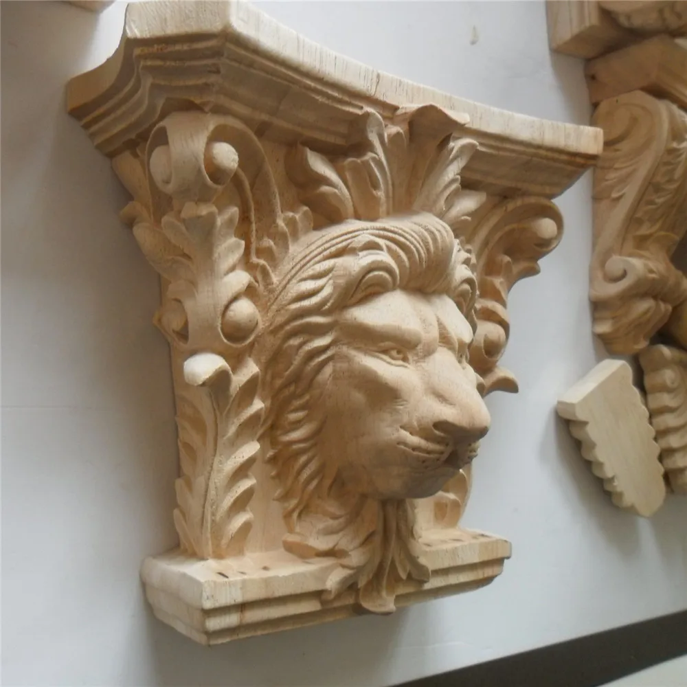 モダンホームオフィス装飾ミルワーク無垢材彫刻ライオンヘッドCorbelキャピタルズ| Alibaba.com