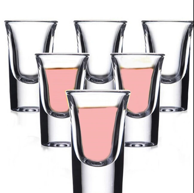 Hot Sale 30ml 60ml Round Bottom Shot Glass Set Heavy Base Souvenir Soda Lime Tequlia Shot Glass