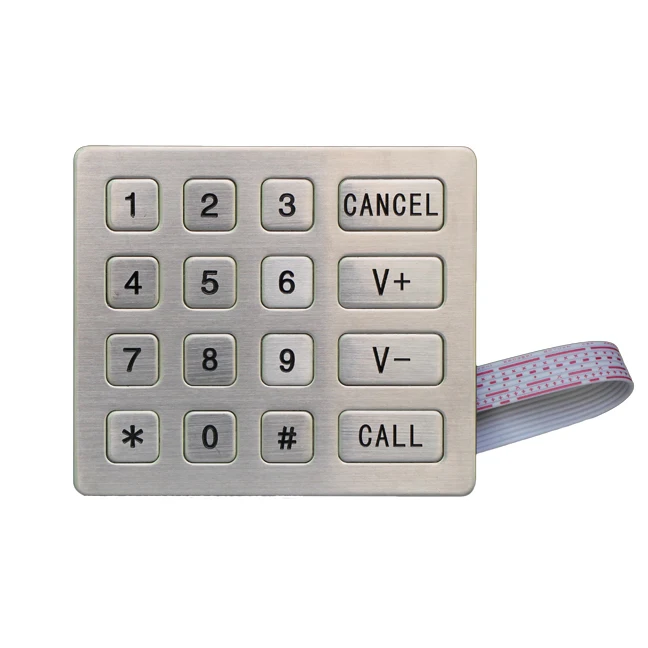 digital metal rugged function keys keypad  for ATM machine