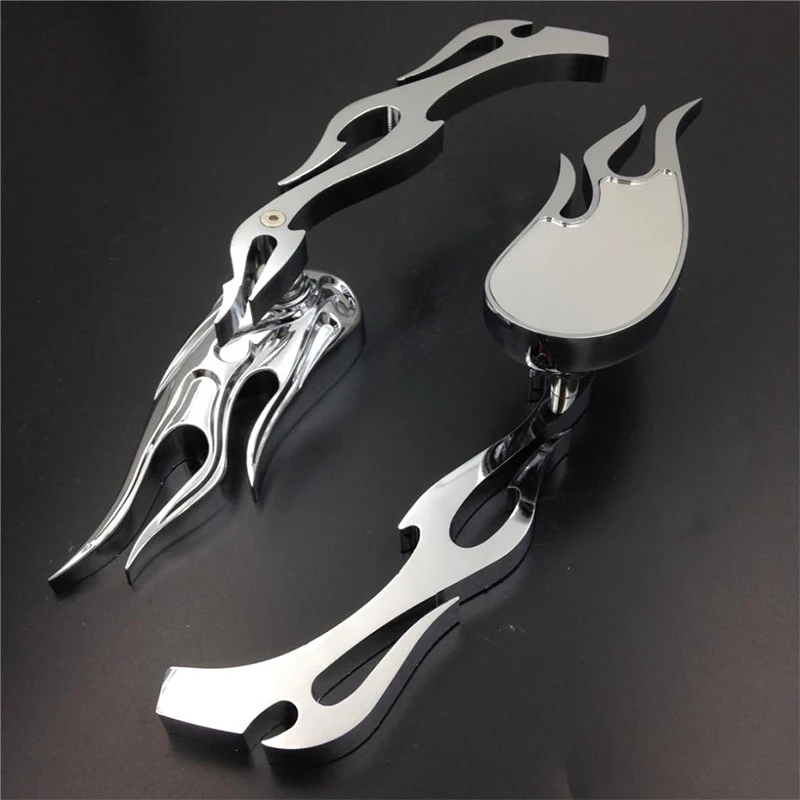 Мотоциклетные зеркала в форме пламени для Honda CBR600 900 929 954 1000RR Chrome