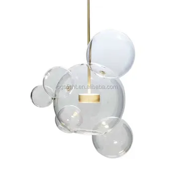 Italy design interior lighting LED blown glass ball bubble shape hanging chandelier for restaurant project