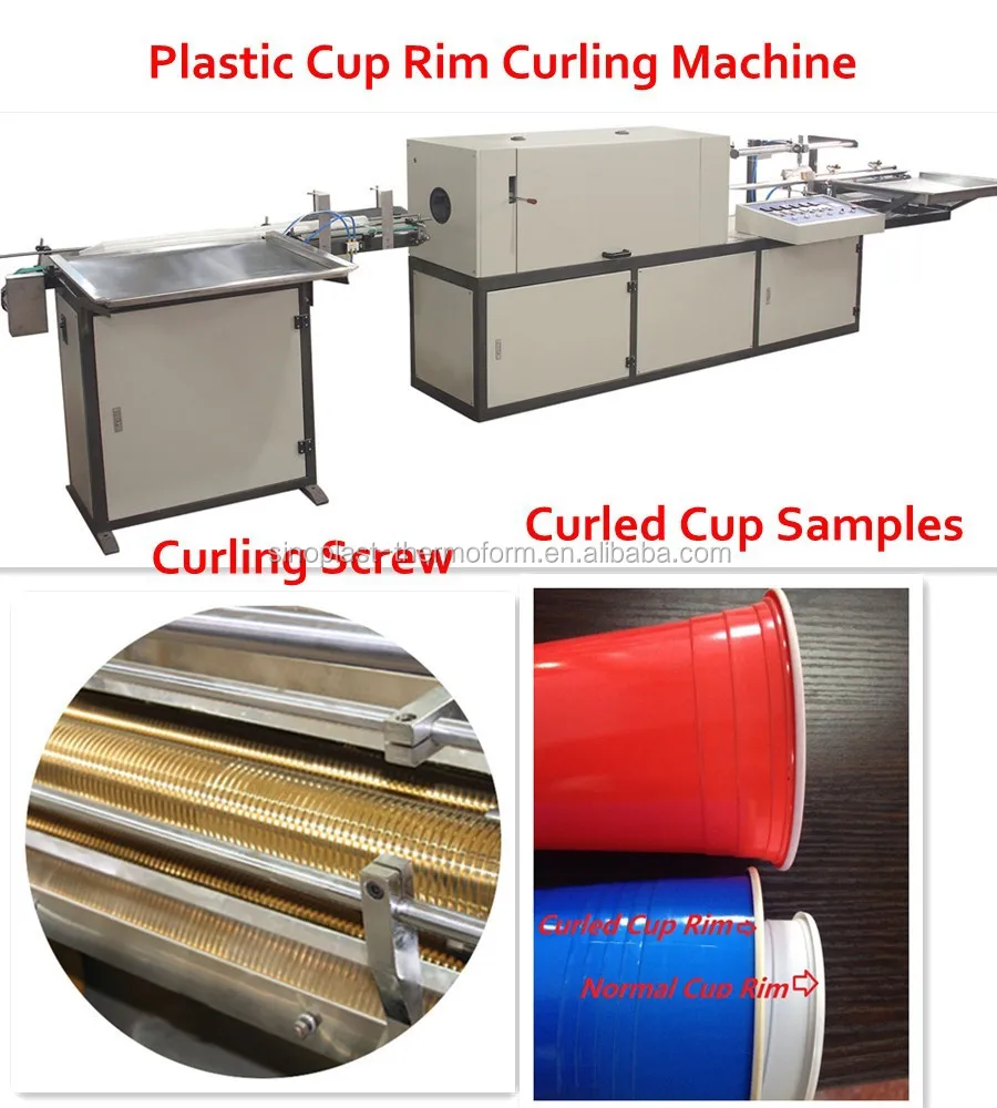 High Yield Automatic Plastic Cup Rim Curling Machine CE Standard for PS PET PP PVC HIPS with Core Motor Engine Components
