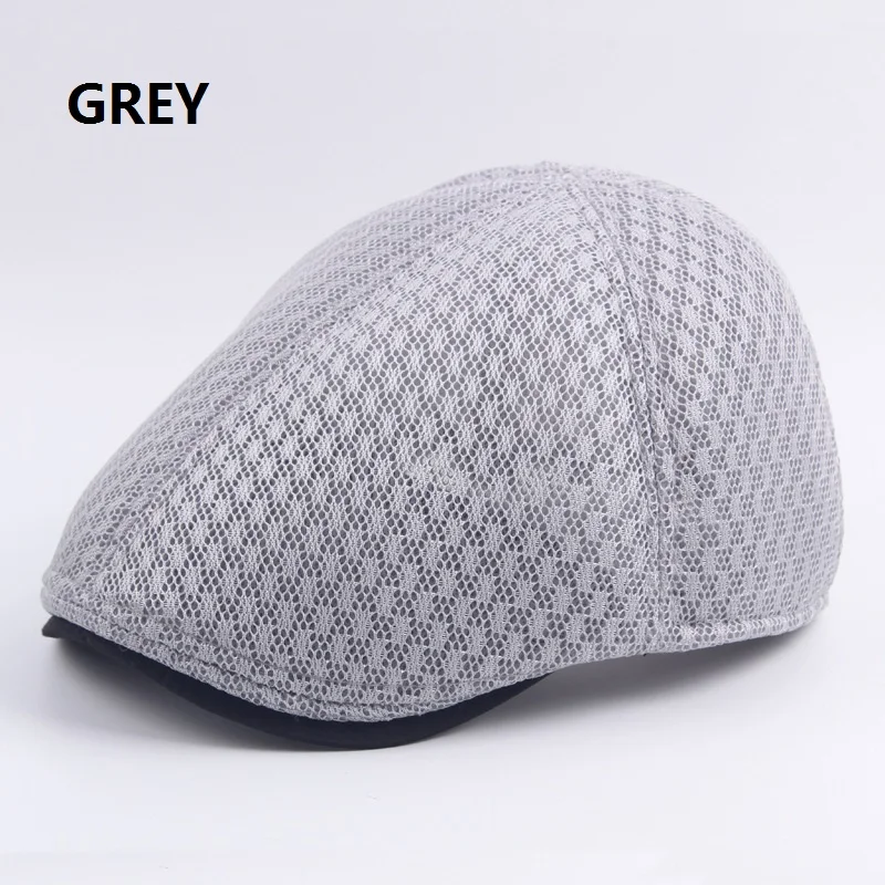 Wholesale Breathable Net Mesh Spring Summer Flat Ivy Cap for Men