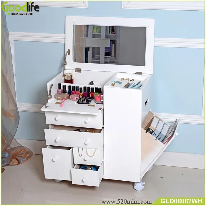 new style movable wooden makeup cabinet