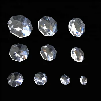 Top Selling Clear Crystal Cuts Octagonal Beads Home Glass Boncuk Lampwork Crystal Chandelier Decoration All Types Of Beads