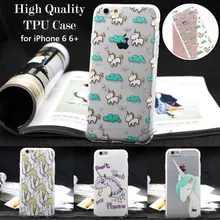 Unique Cute Unicorn Crystal Clear Transparent Soft Silicon Phone Case Back Cover for iPhone 6 6s Plus TPU Coque Carcasa Funda