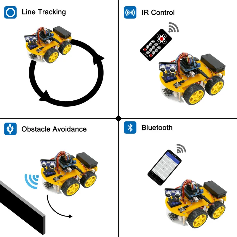 LAFVIN ロボティクス教育用 4WD スマートシャーシロボットカーキット