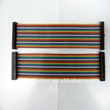 1.27mm rainbow ribbon Cable with IDC 34-pin Female Connector, Used for Electronic Device Data Cables