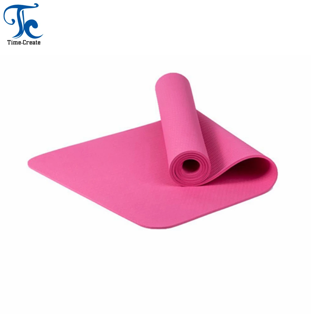 Высококачественный Эластичный Коврик для йоги Timecreate из ТПЭ, экологически чистый моющийся прочный коврик для йоги с принтом логотипа на заказ, коврик для йоги из ТПЭ
