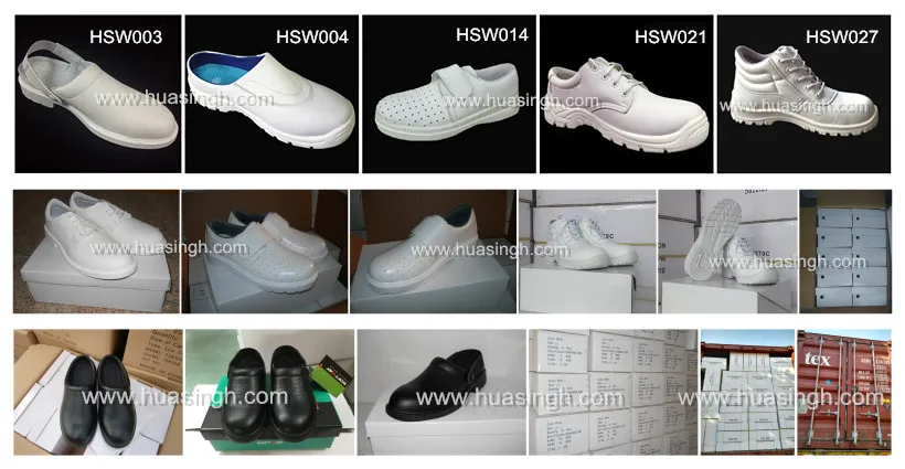 Rwh,medical Care Industry Steel Toe Insert White Safety slippers Cheap Price Anti-static Work Clogs with Adjust Heel Belt HSW003 manufacture