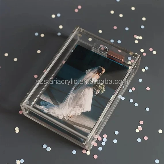 Custom Clear Acrylic Photo Frame Rectangle Plastic Block Picture Frame