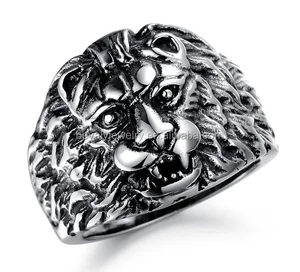 Wholesale Stainless Steel lion Head Men Ring