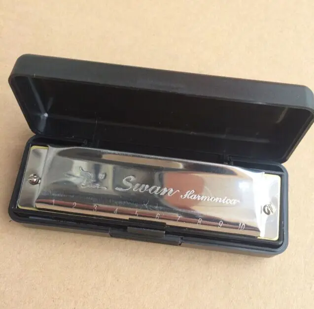Swan Harmonicas 10 Holes C Tone Blues Jazz Rock Folk Music Musical Instrument Diatonic Harp