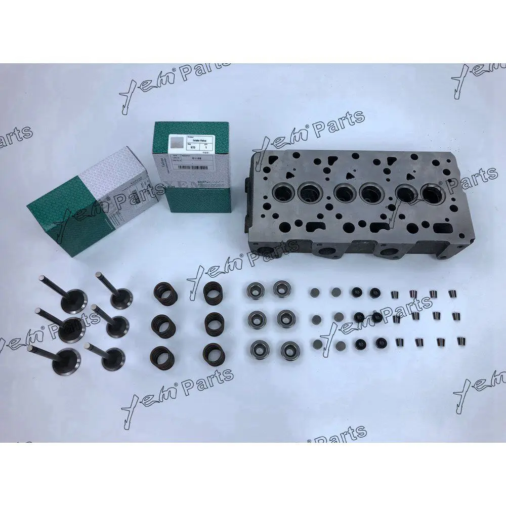 D1105 Complete Cylinder Head With Engine Valves and Valve Oil Seal for Kubota