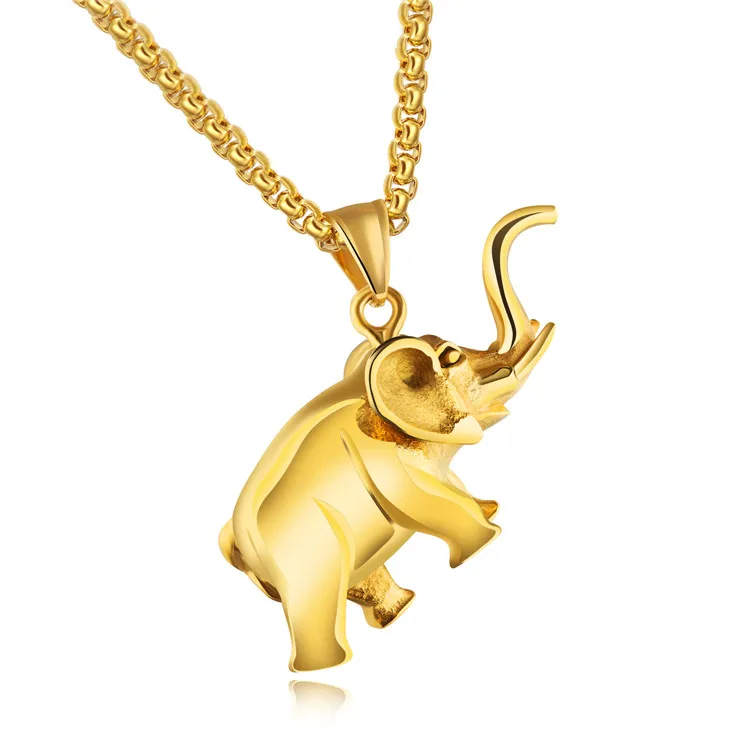 Men Gold Plated Old Elephant Shape New 
