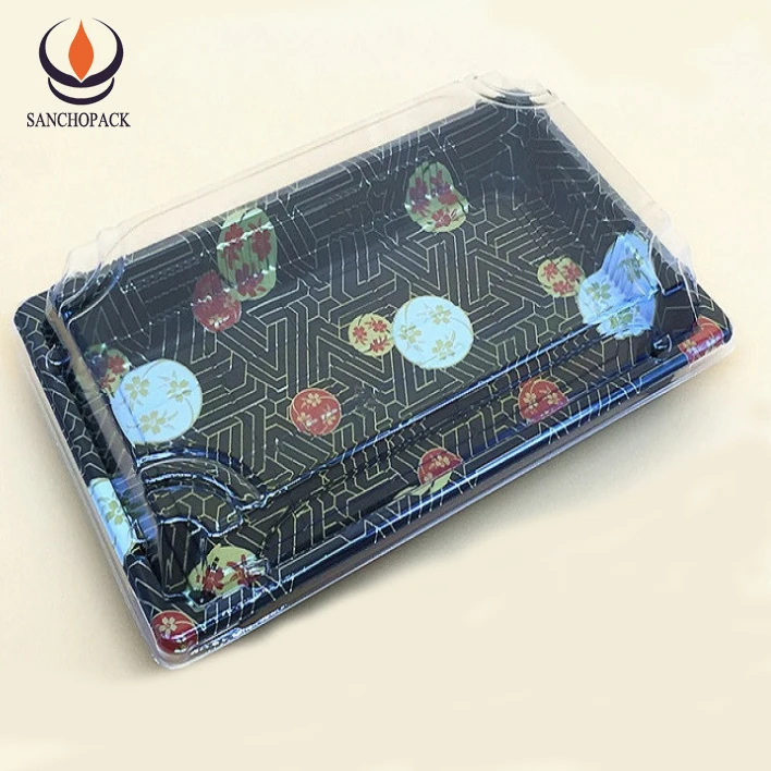 
Пластиковый поднос для суши с крышкой 