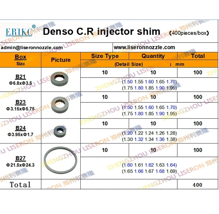 High Precision Adjustment Gasket for Common Rail Diesel Fuel Nozzle Pin/Needle Valve Pump Shims