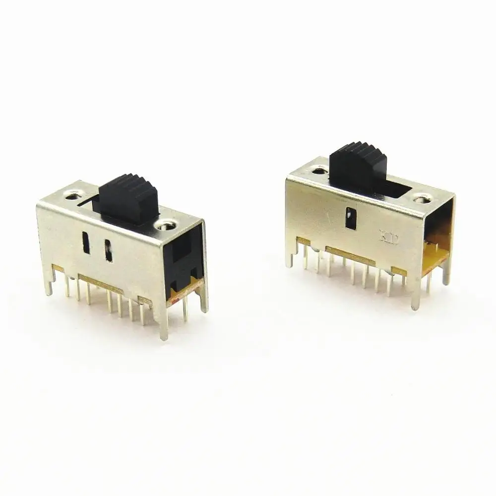 Miniature Toggle Switch Vertical Electronic Terminal Mini 4 Position 3way 16 Pin Slide Switch Have Mounting Hole