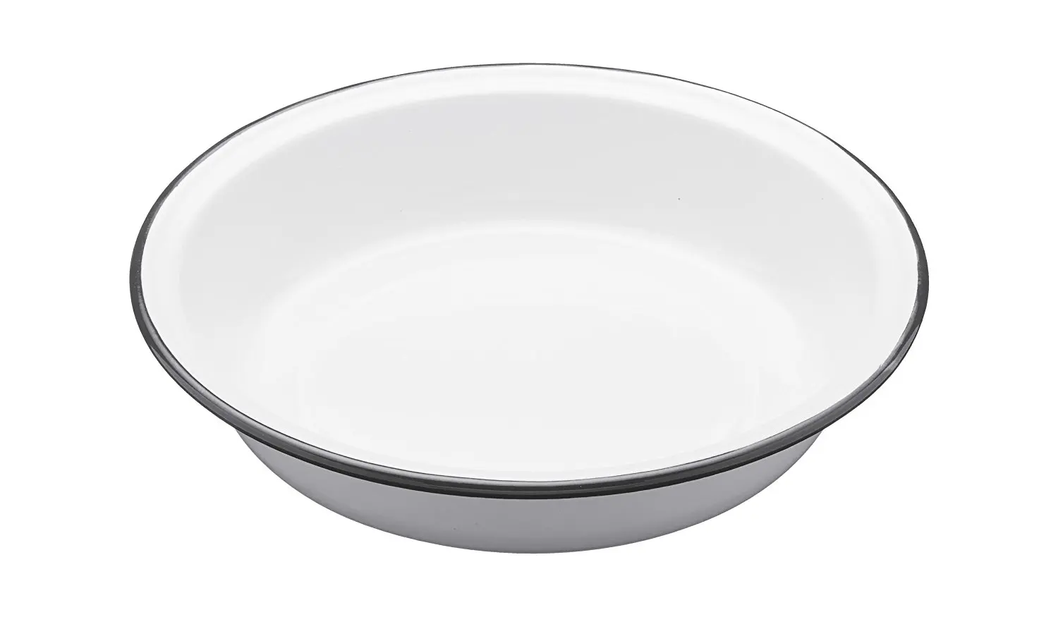 Practical Solid White Color Blue Rim Enamel Loaf Pan