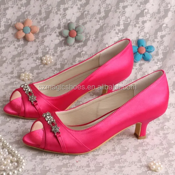 low heel hot pink shoes