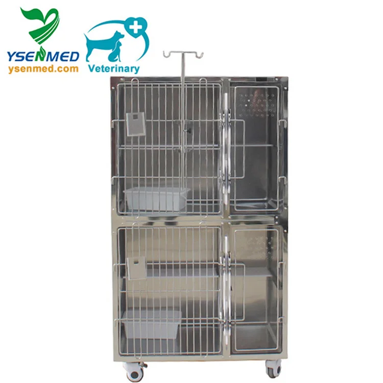 Hot Selling YSVET0510 Integrated type Stainless Steel Pet Cage veterinary Cage Animal Cage For Dog Cat