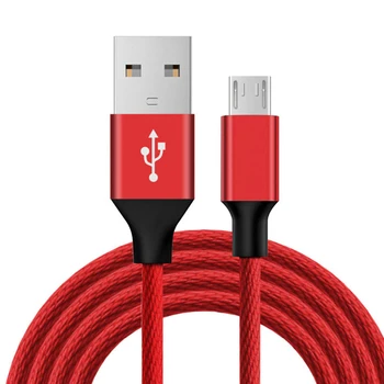 Nylon braided data charging electric wire micro usb to usb cable for mobile phones