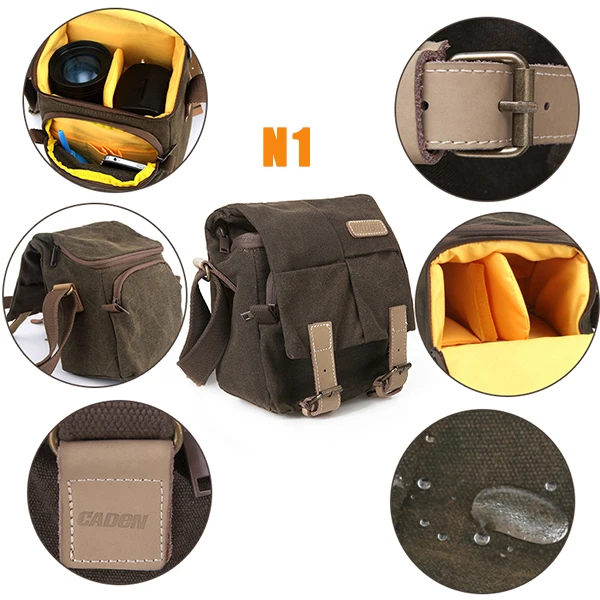 Caden N1 Sling Shoulder Camera Bag Video Photo Brown Waterproof Canvas Soft Bags Digital Camera Case For Dslr Buy Sling Shoulder Bag Camera N1 Sling Shoulder Bag Camera Canvas Sling Shoulder Bag Camera