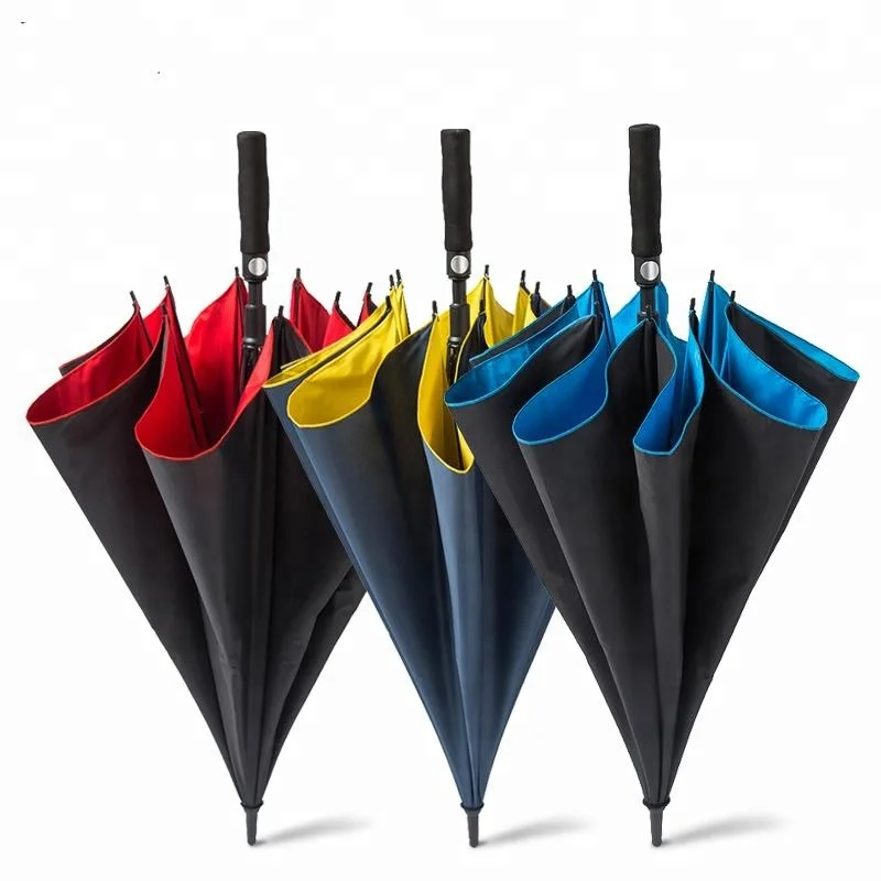 Golf Umbrella With Logo Windproof Uv Coating Auto Open Eva Handle