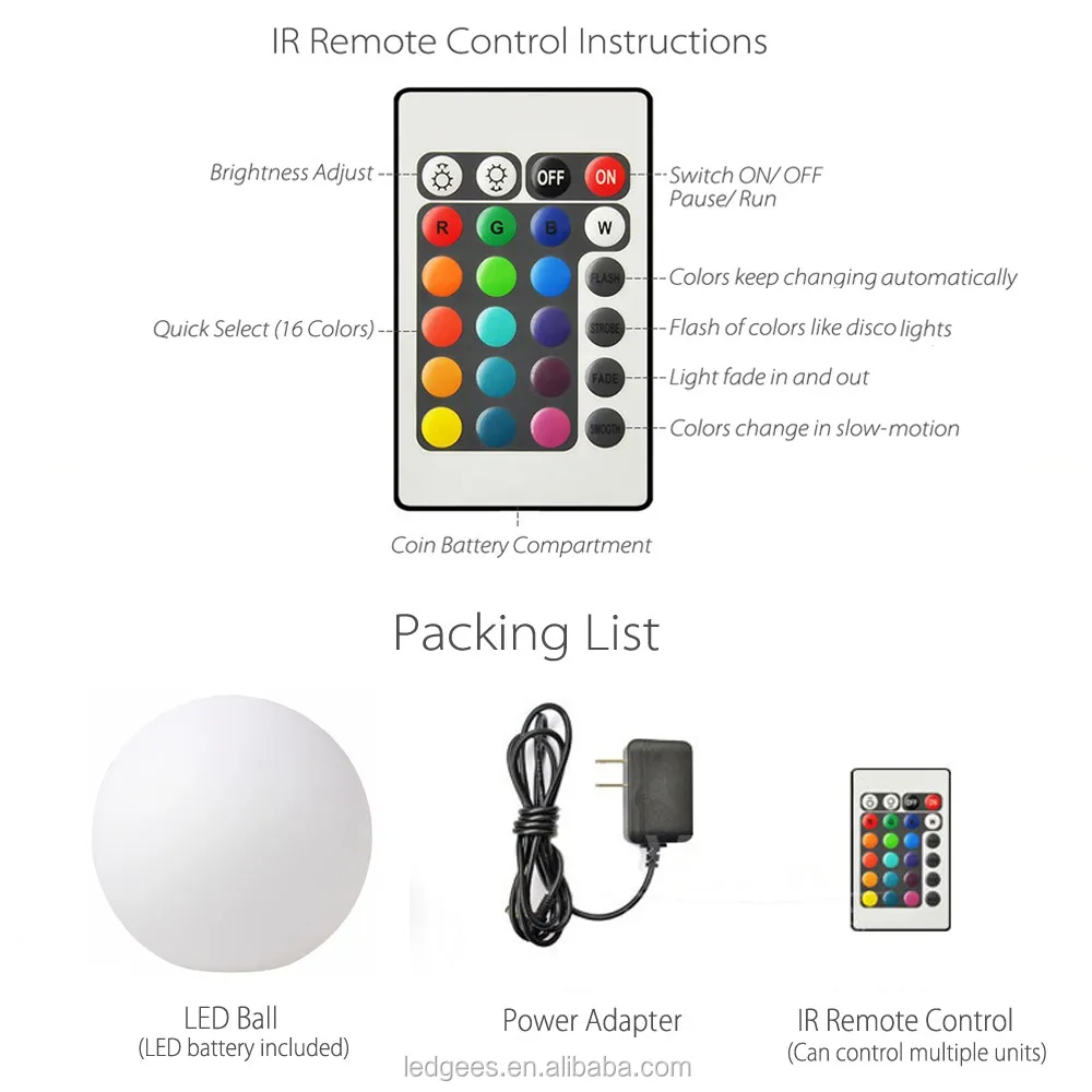  smart light sensitive waterproof 25cm led ball  outdoor landscape ambient decorative light-7