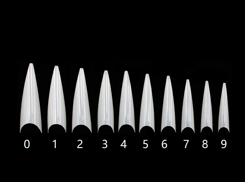 Yimart 500 шт. акриловые бусины средней длины на каблуке-шпильке для ногтей советы острым носком накладные ногти