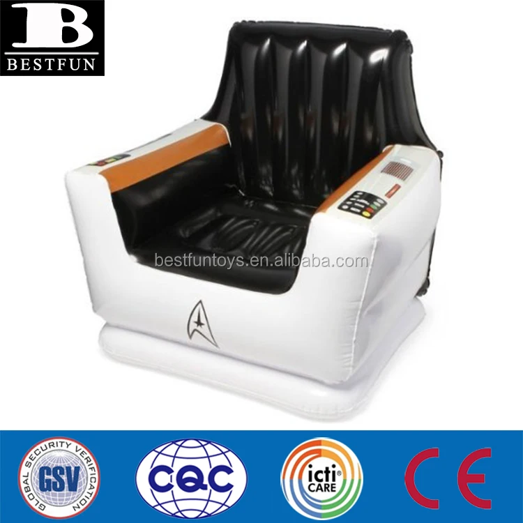 Heavy Duty Thickened Vinyl Star Trek Inflatable Captain't Chair Durable  Plastic Blow up Kids Single Sofa Throne Armchair