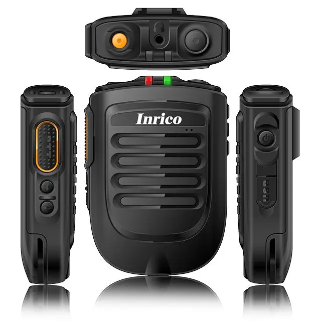 Inrico B01 Wireless Intercom Speaker Microphone Remote with Battery and Clip for Two Way Radio