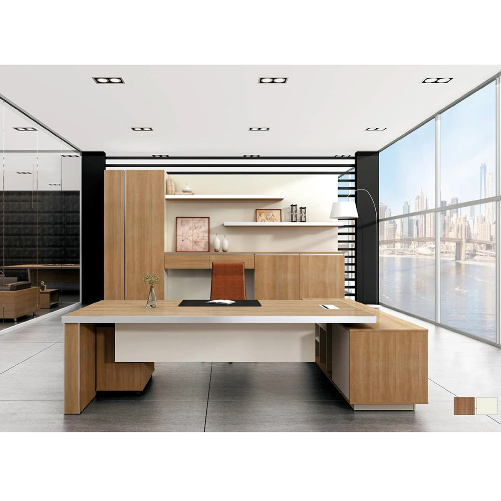 China Supplier Wholesale Boss Manager CEO L Shape Melamine Executive Office Desk Modern Office Desk