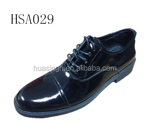 ZH Hot Selling Shinning Cow Leather Wrinkle Resistant Office Shoes with Rubber Outsole and Mesh Lining HSA029