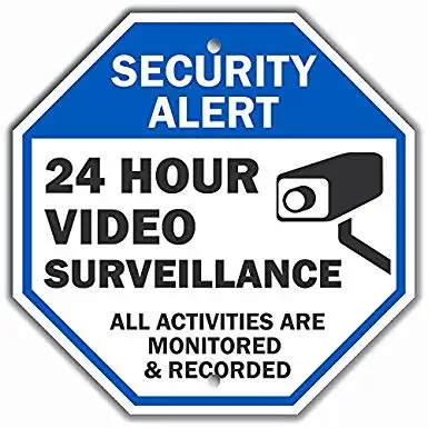 A7 Sign Pack of 4-75mm x 100mm CCTV Window Sticker - Security - MISC35 