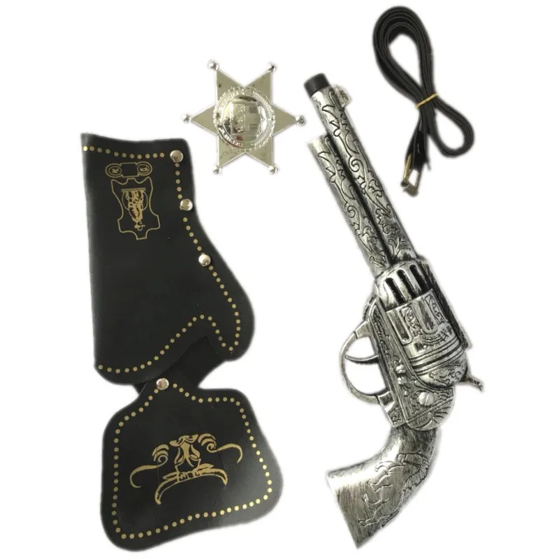 Pack dos pistolas de plástico de 25 cm para disfraz de cowboy